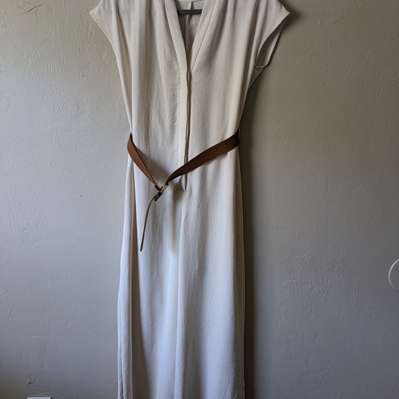 Zara Cream Jumpsuit with Brown Belt - Picture 4 of 6